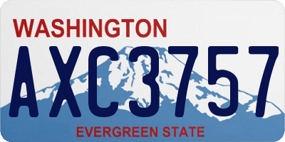WA license plate AXC3757