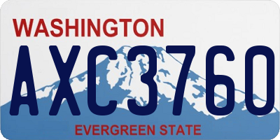 WA license plate AXC3760