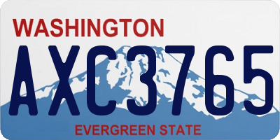 WA license plate AXC3765