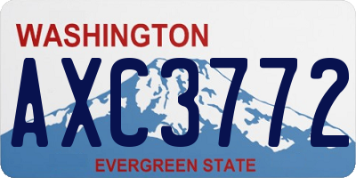 WA license plate AXC3772