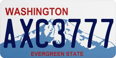 WA license plate AXC3777