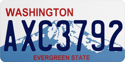 WA license plate AXC3792