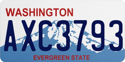 WA license plate AXC3793