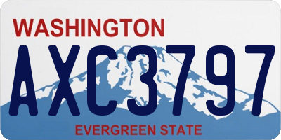 WA license plate AXC3797