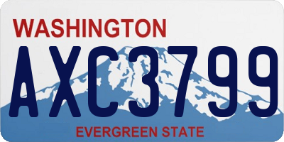 WA license plate AXC3799