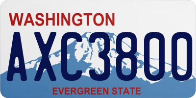 WA license plate AXC3800
