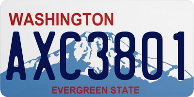 WA license plate AXC3801