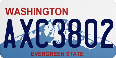 WA license plate AXC3802