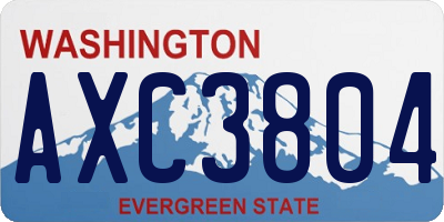 WA license plate AXC3804