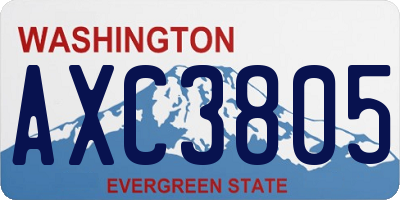 WA license plate AXC3805