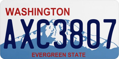 WA license plate AXC3807