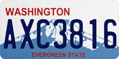 WA license plate AXC3816