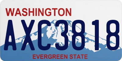 WA license plate AXC3818