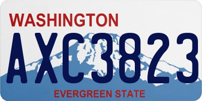 WA license plate AXC3823