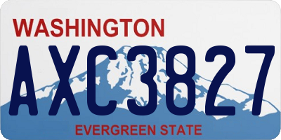 WA license plate AXC3827