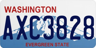 WA license plate AXC3828