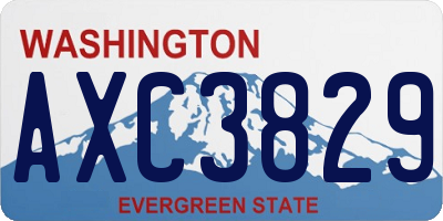 WA license plate AXC3829