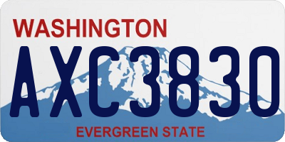 WA license plate AXC3830