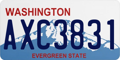 WA license plate AXC3831