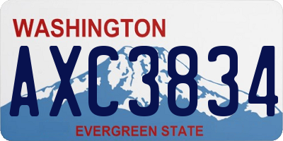 WA license plate AXC3834
