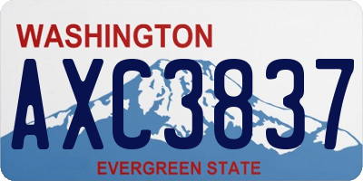 WA license plate AXC3837
