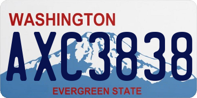 WA license plate AXC3838