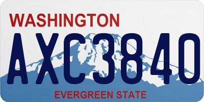 WA license plate AXC3840
