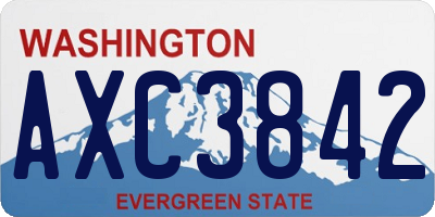 WA license plate AXC3842