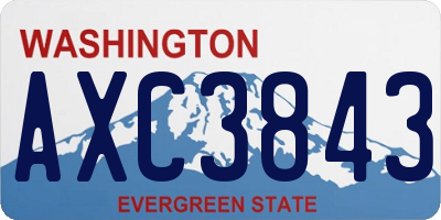 WA license plate AXC3843
