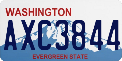 WA license plate AXC3844