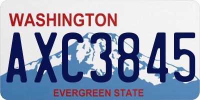 WA license plate AXC3845