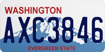 WA license plate AXC3846