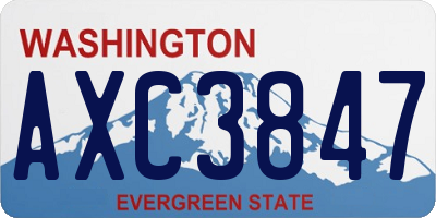 WA license plate AXC3847