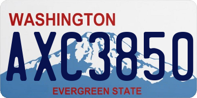 WA license plate AXC3850