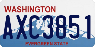 WA license plate AXC3851