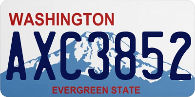 WA license plate AXC3852