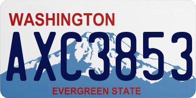 WA license plate AXC3853