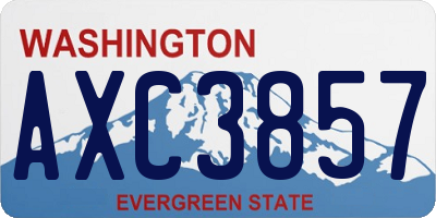 WA license plate AXC3857