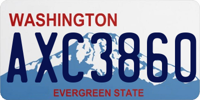 WA license plate AXC3860