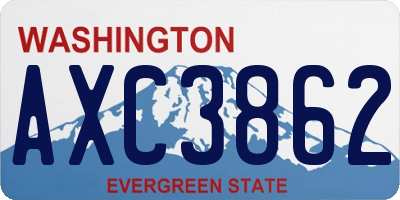 WA license plate AXC3862
