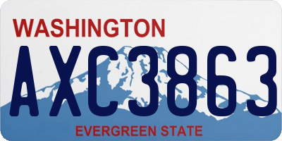 WA license plate AXC3863