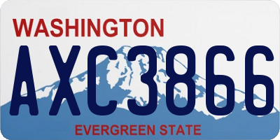 WA license plate AXC3866