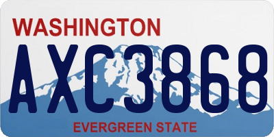 WA license plate AXC3868