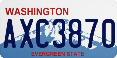 WA license plate AXC3870