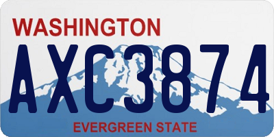 WA license plate AXC3874