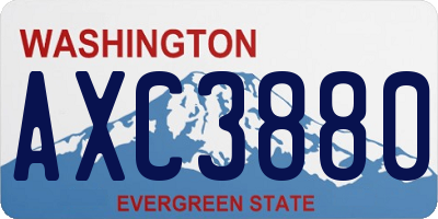 WA license plate AXC3880