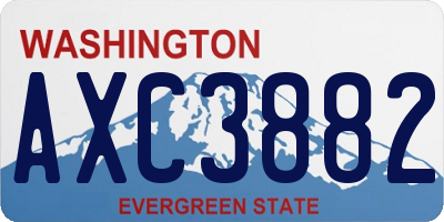 WA license plate AXC3882