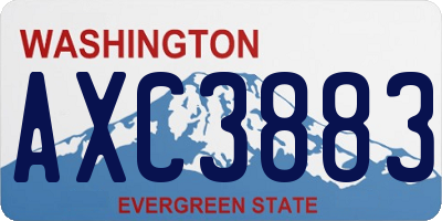 WA license plate AXC3883
