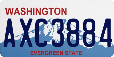WA license plate AXC3884