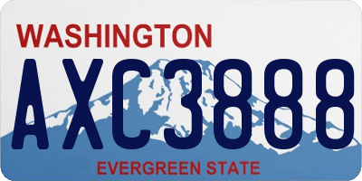 WA license plate AXC3888